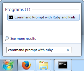 Screenshot showing search for command prompt